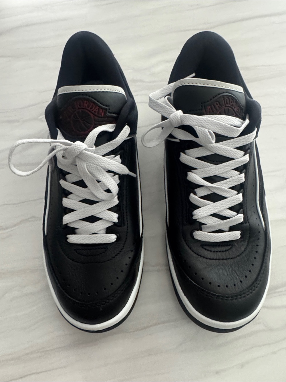 Jordan Black & White Low-Top Sneakers with White Laces